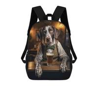 sinyumoney Sac À Dos Enfant German Pointer in The Pub Sac À Dos Scolaire 3D Sac À Dos Scolaire Pour Enfants Sacs D'école Sac À Dos Tendance Avec Poche Sacs À Livres 17inch
