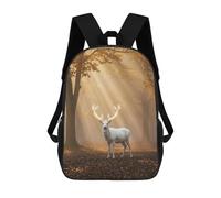 sinyumoney Sac À Dos Enfant Glowing Deer in Autumn Forest Sac À Dos Scolaire 3D Sac À Dos Scolaire Pour Enfants Sacs D'école Sac À Dos Tendance Avec Poche Sacs À Livres 17inch