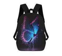 sinyumoney Sac À Dos Enfant Glowing Neon Butterfly Sac À Dos Scolaire 3D Sac À Dos Scolaire Pour Enfants Sacs D'école Sac À Dos Tendance Avec Poche Sacs À Livres 17inch