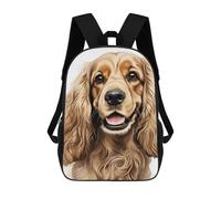 sinyumoney Sac À Dos Enfant Golden Cocker Spaniel Portrait Sac À Dos Scolaire 3D Sac À Dos Scolaire Pour Enfants Sacs D'école Sac À Dos Tendance Avec Poche Sacs À Livres 17inch