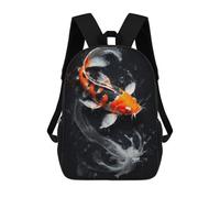 sinyumoney Sac À Dos Enfant Golden Koi in Bloom Sac À Dos Scolaire 3D Sac À Dos Scolaire Pour Enfants Sacs D'école Sac À Dos Tendance Avec Poche Sacs À Livres 17inch