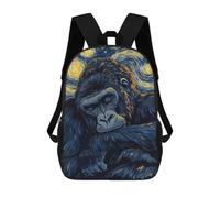 sinyumoney Sac À Dos Enfant Gorilla Starry Night Sac À Dos Scolaire 3D Sac À Dos Scolaire Pour Enfants Sacs D'école Sac À Dos Tendance Avec Poche Sacs À Livres 17inch