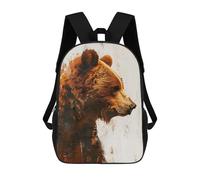 sinyumoney Sac À Dos Enfant Grizzly Bear Painting Sac À Dos Scolaire 3D Sac À Dos Scolaire Pour Enfants Sacs D'école Sac À Dos Tendance Avec Poche Sacs À Livres 17inch