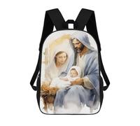 sinyumoney Sac À Dos Enfant Holy Family Painting - Nativity Scene Sac À Dos Scolaire 3D Sac À Dos Scolaire Pour Enfants Sacs D'école Sac À Dos Tendance Avec Poche Sacs À Livres 17inch