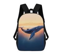 sinyumoney Sac À Dos Enfant Humpback Whale Sunset Sac À Dos Scolaire 3D Sac À Dos Scolaire Pour Enfants Sacs D'école Sac À Dos Tendance Avec Poche Sacs À Livres 17inch
