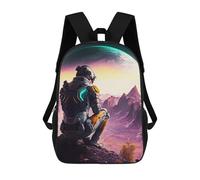sinyumoney Sac À Dos Enfant Imprimé Astronaut on Alien Planet -20 Sac À Dos De Voyage Pour Garçon Et Fille 17inch
