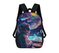 sinyumoney Sac À Dos Enfant Imprimé Astronaut's Cosmic Palette Sac À Dos De Voyage Pour Garçon Et Fille 17inch