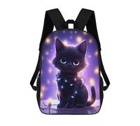 sinyumoney Sac À Dos Enfant Imprimé Cat Kitten Christmas Light Sac À Dos De Voyage Pour Garçon Et Fille 17inch