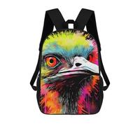 sinyumoney Sac À Dos Enfant Imprimé Colorful Bird Portrait -2 Sac À Dos De Voyage Pour Garçon Et Fille 17inch