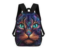 sinyumoney Sac À Dos Enfant Imprimé Colorful Cat Portrait-6 Sac À Dos De Voyage Pour Garçon Et Fille 17inch
