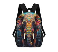 sinyumoney Sac À Dos Enfant Imprimé Colorful Elephant Artwork-19 Sac À Dos De Voyage Pour Garçon Et Fille 17inch