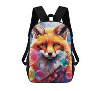 sinyumoney Sac À Dos Enfant Imprimé Colorful Fox with Bubbles Sac À Dos De Voyage Pour Garçon Et Fille 17inch
