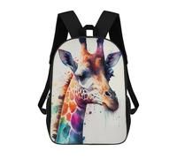 sinyumoney Sac À Dos Enfant Imprimé Colorful Giraffe Watercolor Art Sac À Dos De Voyage Pour Garçon Et Fille 17inch