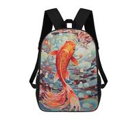 sinyumoney Sac À Dos Enfant Imprimé Colorful Koi Fish Painting Sac À Dos De Voyage Pour Garçon Et Fille 17inch