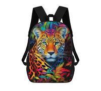 sinyumoney Sac À Dos Enfant Imprimé Colorful Leopard Portrait -16 Sac À Dos De Voyage Pour Garçon Et Fille 17inch