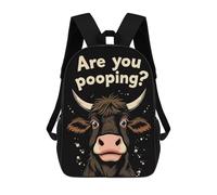 sinyumoney Sac À Dos Enfant Imprimé Cow Pooping Meme Sac À Dos De Voyage Pour Garçon Et Fille 17inch