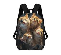sinyumoney Sac À Dos Enfant Imprimé Curious Kittens Gazing Upward Sac À Dos De Voyage Pour Garçon Et Fille 17inch