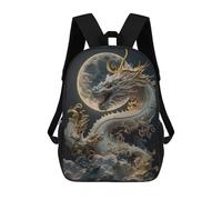 sinyumoney Sac À Dos Enfant Imprimé Dragon Moonlit Sky Sculpture Sac À Dos De Voyage Pour Garçon Et Fille 17inch