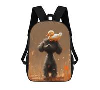 sinyumoney Sac À Dos Enfant Imprimé Duck on Dog's Head-1 Sac À Dos De Voyage Pour Garçon Et Fille 17inch