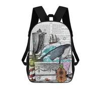 sinyumoney Sac À Dos Enfant Imprimé En 3D A Whale in The Bathtub Sac D'école, Sac À Dos Étudiant, Sac À Dos Tendance Et Léger Pour L'école, Le Collège Et Les Voyages 17inch