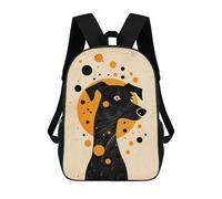 sinyumoney Sac À Dos Enfant Imprimé En 3D Abstract Dog Vector Portrait with Orange Circle Sac D'école, Sac À Dos Étudiant, Sac À Dos Tendance Et Léger Pour L'école, Le Collège Et Les Voyages 17inch