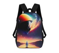 sinyumoney Sac À Dos Enfant Imprimé En 3D Astronaut Gazing at Planets -3 Sac D'école, Sac À Dos Étudiant, Sac À Dos Tendance Et Léger Pour L'école, Le Collège Et Les Voyages 17inch