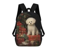 sinyumoney Sac À Dos Enfant Imprimé En 3D Bichon Frise Dog Sac D'école, Sac À Dos Étudiant, Sac À Dos Tendance Et Léger Pour L'école, Le Collège Et Les Voyages 17inch