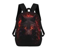 sinyumoney Sac À Dos Enfant Imprimé En 3D Black Wolf Red Eyes Sac D'école, Sac À Dos Étudiant, Sac À Dos Tendance Et Léger Pour L'école, Le Collège Et Les Voyages 17inch