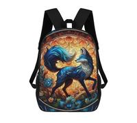 sinyumoney Sac À Dos Enfant Imprimé En 3D Blue Fox Majesty Sac D'école, Sac À Dos Étudiant, Sac À Dos Tendance Et Léger Pour L'école, Le Collège Et Les Voyages 17inch