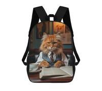 sinyumoney Sac À Dos Enfant Imprimé En 3D Cat Drinking Coffee Sac D'école, Sac À Dos Étudiant, Sac À Dos Tendance Et Léger Pour L'école, Le Collège Et Les Voyages 17inch