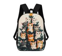 sinyumoney Sac À Dos Enfant Imprimé En 3D Cats on Christmas Tree Sac D'école, Sac À Dos Étudiant, Sac À Dos Tendance Et Léger Pour L'école, Le Collège Et Les Voyages 17inch