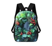 sinyumoney Sac À Dos Enfant Imprimé En 3D Christmas Wreath with Berries Sac D'école, Sac À Dos Étudiant, Sac À Dos Tendance Et Léger Pour L'école, Le Collège Et Les Voyages 17inch