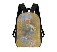 sinyumoney Sac À Dos Enfant Imprimé En 3D Claude Monets The Geese Sac D'école, Sac À Dos Étudiant, Sac À Dos Tendance Et Léger Pour L'école, Le Collège Et Les Voyages 17inch