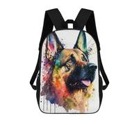 sinyumoney Sac À Dos Enfant Imprimé En 3D Colorful German Shepherd Art Print Sac D'école, Sac À Dos Étudiant, Sac À Dos Tendance Et Léger Pour L'école, Le Collège Et Les Voyages 17inch