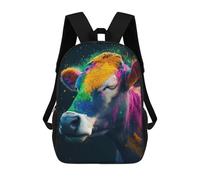 sinyumoney Sac À Dos Enfant Imprimé En 3D Colorful Powdered Cow Sac D'école, Sac À Dos Étudiant, Sac À Dos Tendance Et Léger Pour L'école, Le Collège Et Les Voyages 17inch