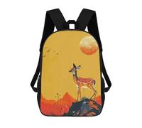 sinyumoney Sac À Dos Enfant Imprimé En 3D Deer Under A Large Moon Sac D'école, Sac À Dos Étudiant, Sac À Dos Tendance Et Léger Pour L'école, Le Collège Et Les Voyages 17inch