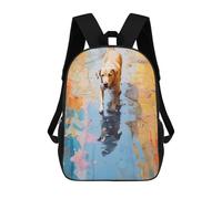 sinyumoney Sac À Dos Enfant Imprimé En 3D Dog Walking in Paint Sac D'école, Sac À Dos Étudiant, Sac À Dos Tendance Et Léger Pour L'école, Le Collège Et Les Voyages 17inch