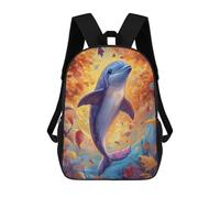 sinyumoney Sac À Dos Enfant Imprimé En 3D Dolphin in Autumn Leaves Sac D'école, Sac À Dos Étudiant, Sac À Dos Tendance Et Léger Pour L'école, Le Collège Et Les Voyages 17inch