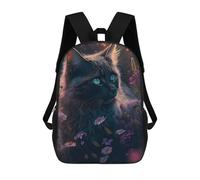 sinyumoney Sac À Dos Enfant Imprimé En 3D Enchanted Forest Cat -8 Sac D'école, Sac À Dos Étudiant, Sac À Dos Tendance Et Léger Pour L'école, Le Collège Et Les Voyages 17inch