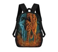 sinyumoney Sac À Dos Enfant Imprimé En 3D Fire And Ice Wolf Sac D'école, Sac À Dos Étudiant, Sac À Dos Tendance Et Léger Pour L'école, Le Collège Et Les Voyages 17inch