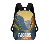 sinyumoney Sac À Dos Enfant Imprimé En 3D Fjords Norway Sac D'école, Sac À Dos Étudiant, Sac À Dos Tendance Et Léger Pour L'école, Le Collège Et Les Voyages 17inch