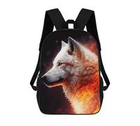 sinyumoney Sac À Dos Enfant Imprimé En 3D Flaming Wolf Portrait Sac D'école, Sac À Dos Étudiant, Sac À Dos Tendance Et Léger Pour L'école, Le Collège Et Les Voyages 17inch