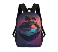 sinyumoney Sac À Dos Enfant Imprimé En 3D Floating Island Fantasy -2 Sac D'école, Sac À Dos Étudiant, Sac À Dos Tendance Et Léger Pour L'école, Le Collège Et Les Voyages 17inch