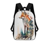 sinyumoney Sac À Dos Enfant Imprimé En 3D Fox Watercolor Sac D'école, Sac À Dos Étudiant, Sac À Dos Tendance Et Léger Pour L'école, Le Collège Et Les Voyages 17inch