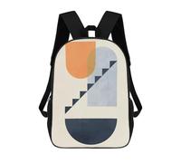 sinyumoney Sac À Dos Enfant Imprimé En 3D Geometric Shapes J Sac D'école, Sac À Dos Étudiant, Sac À Dos Tendance Et Léger Pour L'école, Le Collège Et Les Voyages 17inch