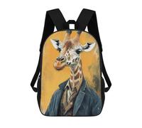 sinyumoney Sac À Dos Enfant Imprimé En 3D Giraffe in Suit Sac D'école, Sac À Dos Étudiant, Sac À Dos Tendance Et Léger Pour L'école, Le Collège Et Les Voyages 17inch