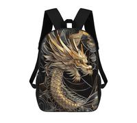 sinyumoney Sac À Dos Enfant Imprimé En 3D Golden Dragon Majesty Sac D'école, Sac À Dos Étudiant, Sac À Dos Tendance Et Léger Pour L'école, Le Collège Et Les Voyages 17inch