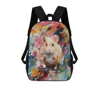 sinyumoney Sac À Dos Enfant Imprimé En 3D Hamster in Paint Bird View Sac D'école, Sac À Dos Étudiant, Sac À Dos Tendance Et Léger Pour L'école, Le Collège Et Les Voyages 17inch