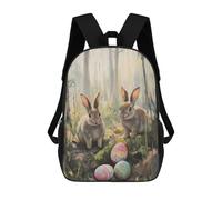 sinyumoney Sac À Dos Enfant Imprimé En 3D Happy Easter Bunny Painting Sac D'école, Sac À Dos Étudiant, Sac À Dos Tendance Et Léger Pour L'école, Le Collège Et Les Voyages 17inch