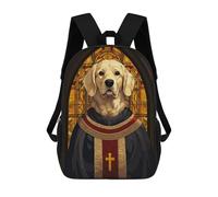 sinyumoney Sac À Dos Enfant Imprimé En 3D Holy Golden Retriever Art Sac D'école, Sac À Dos Étudiant, Sac À Dos Tendance Et Léger Pour L'école, Le Collège Et Les Voyages 17inch